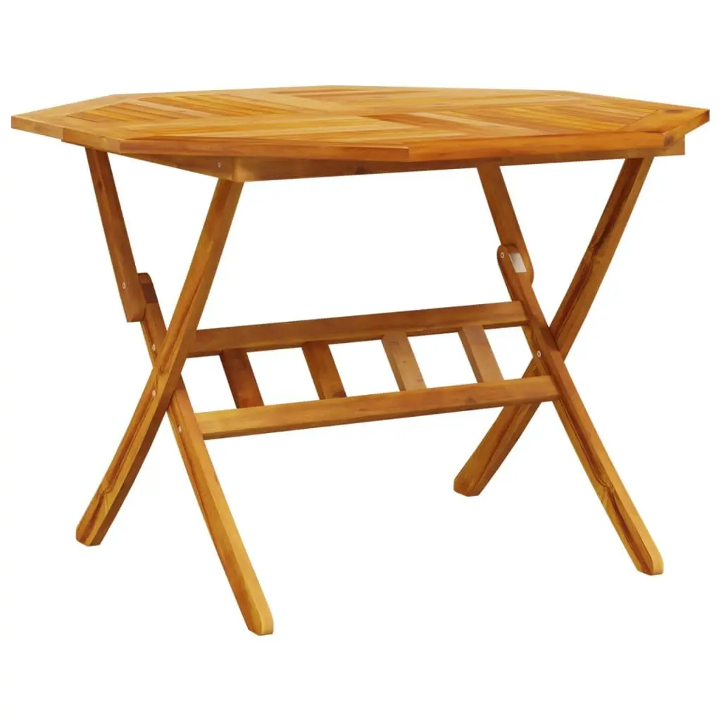 Folding Garden Dining Set 5 Piece Outdoor Patio Furniture Acacia Wood Brown