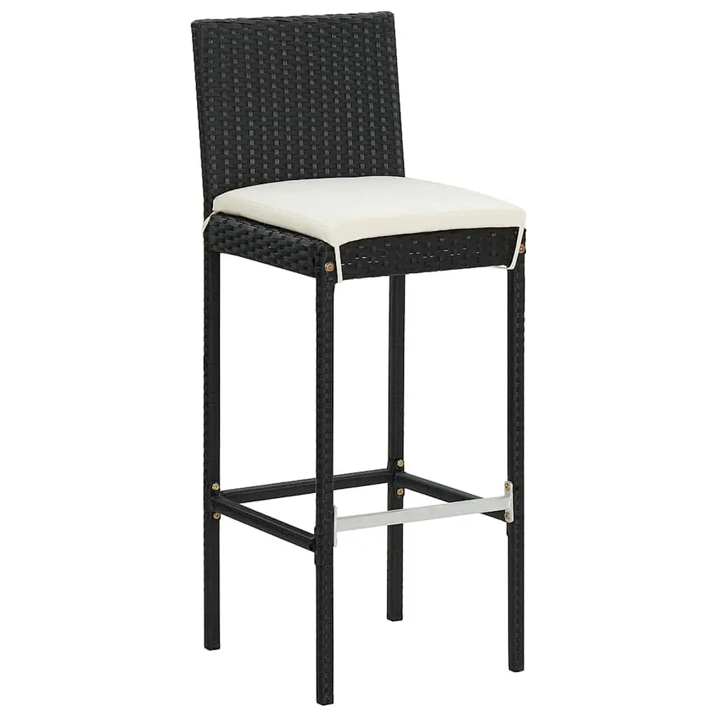 5 Piece Garden Bar Set Outdoor Bar Table and Stools Acacia Wood Poly Rattan