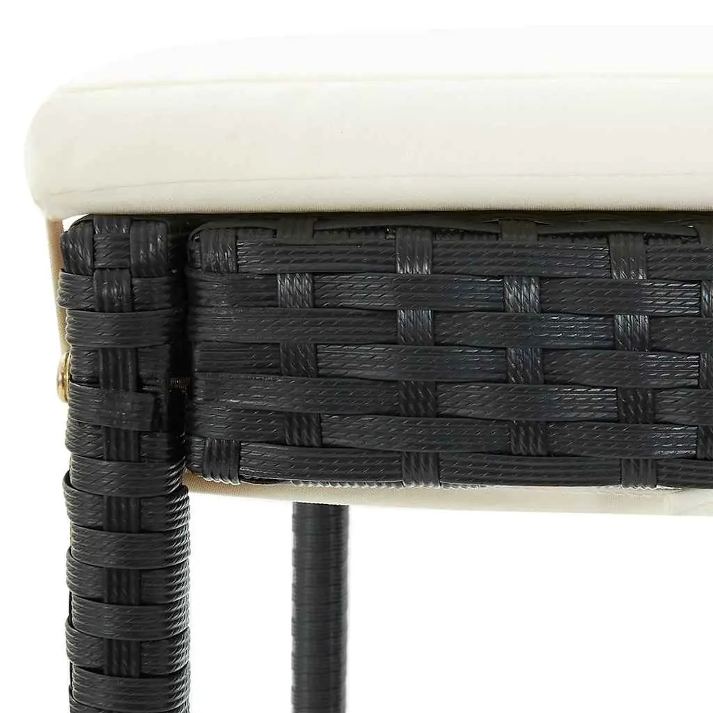 5 Piece Garden Bar Set Outdoor Bar Table and Stools Acacia Wood Poly Rattan