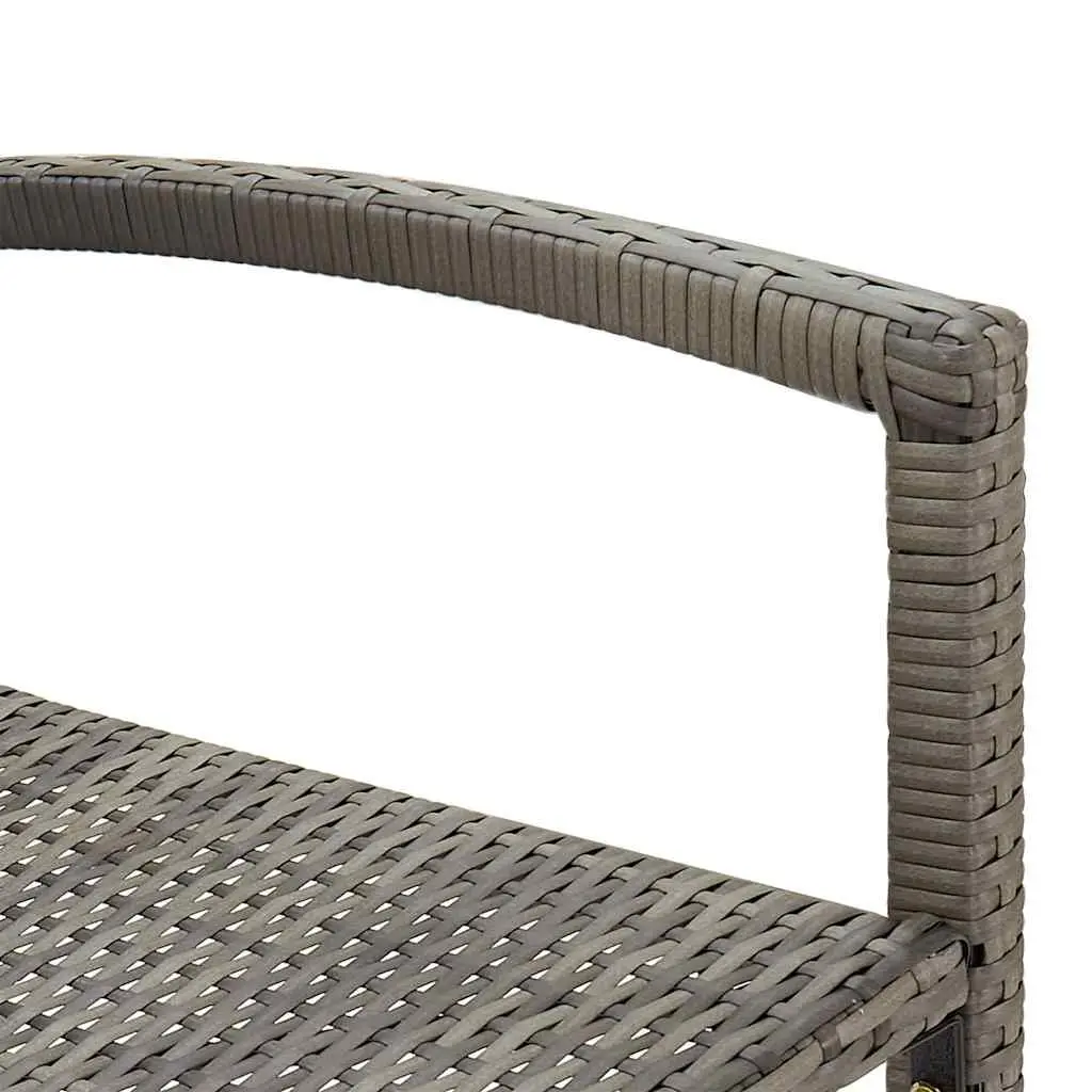 Garden Bar Set 5 Piece Grey Outdoor Bar Table and Stools Acacia Poly Rattan