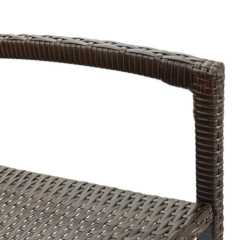 7 Piece Garden Bar Set Outdoor Bar Table Solid Acacia Wood Poly Rattan Stools Brown
