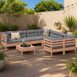 9 Piece Garden Sofa Set Outdoor Furniture Modular Patio Seating with Cushions