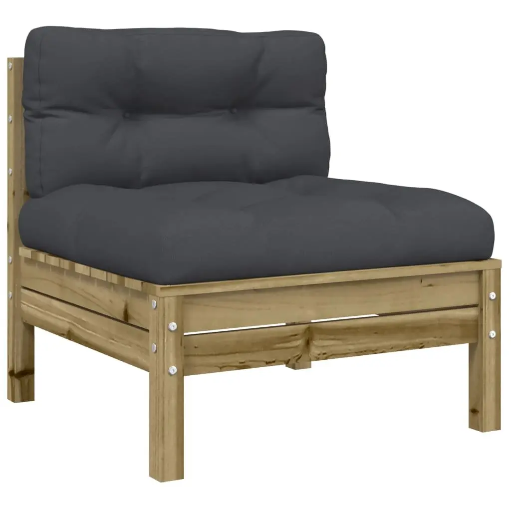 5 Piece Garden Sofa Set Outdoor Furniture with Cushions Solid Wood Brown Patio