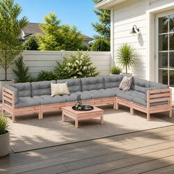 Garden Sofa Set 8 Piece Outdoor Furniture with Cushions Modular Patio Seating