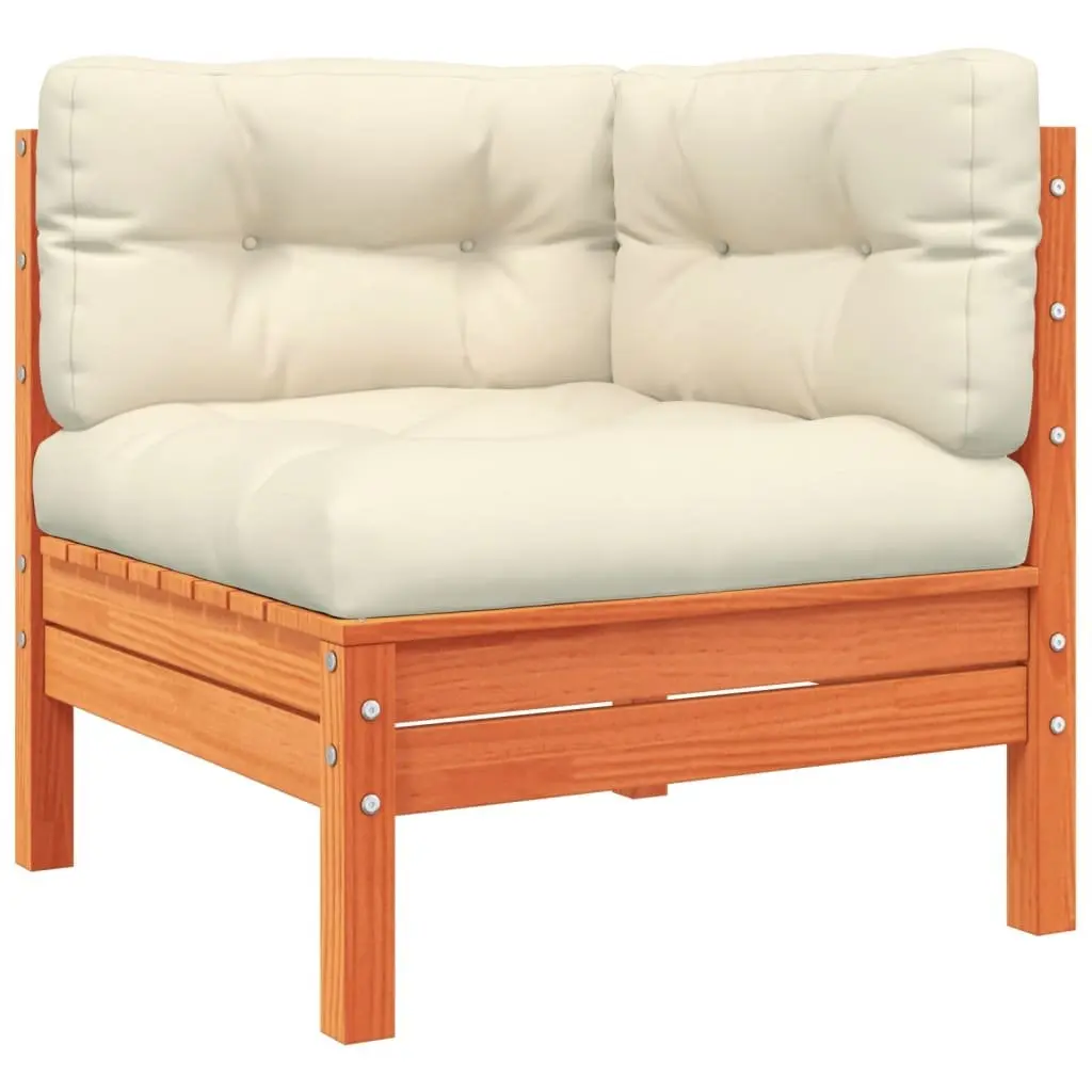 7 Piece Garden Sofa Set Outdoor Patio Furniture with Cushions Brown Wood