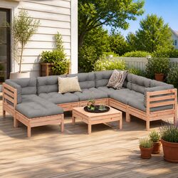 Garden Sofa Set 8 Piece Outdoor Furniture Modular Patio Seating with Cushions