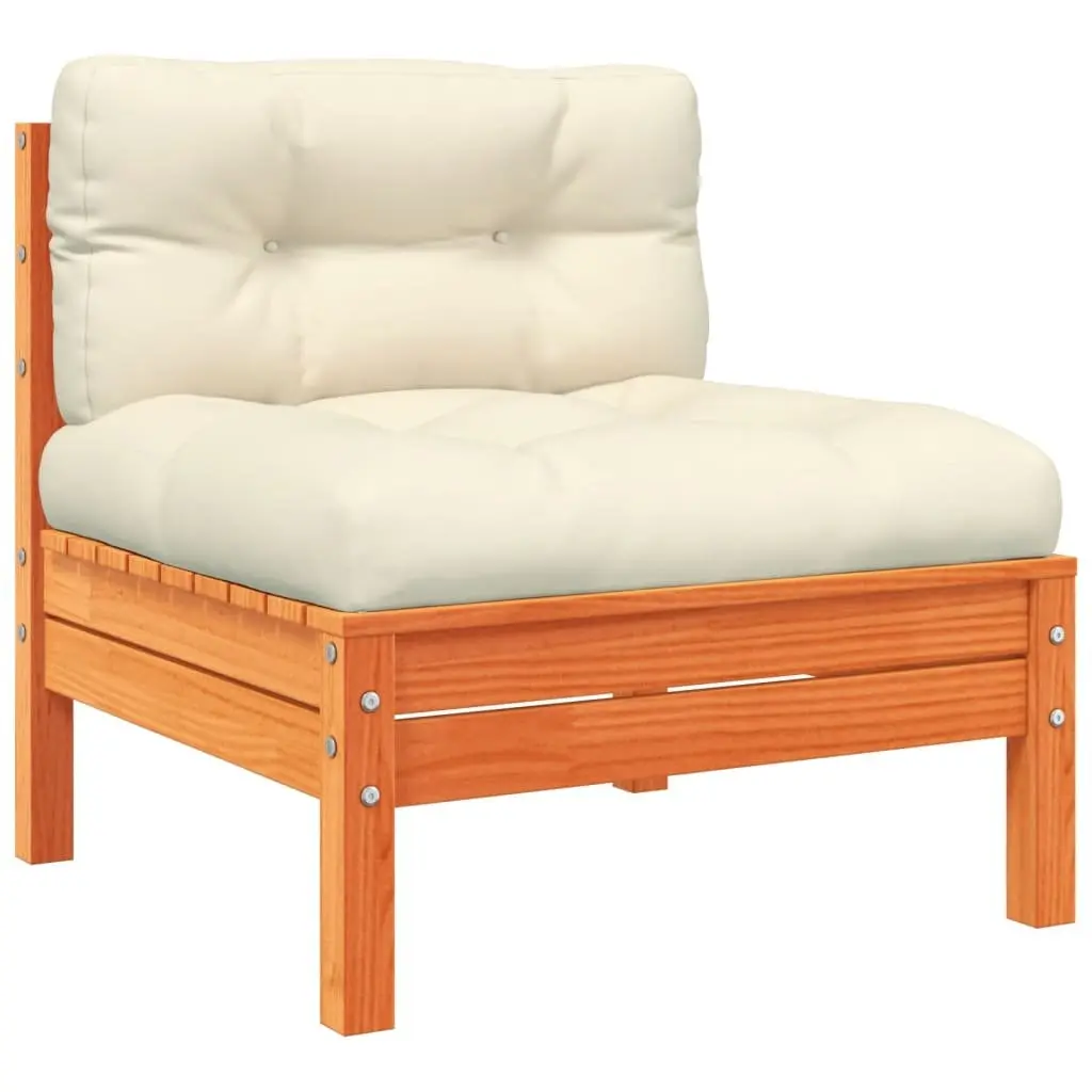 Garden Sofa Set 8 Piece Outdoor Furniture Brown Solid Pinewood with Cushions