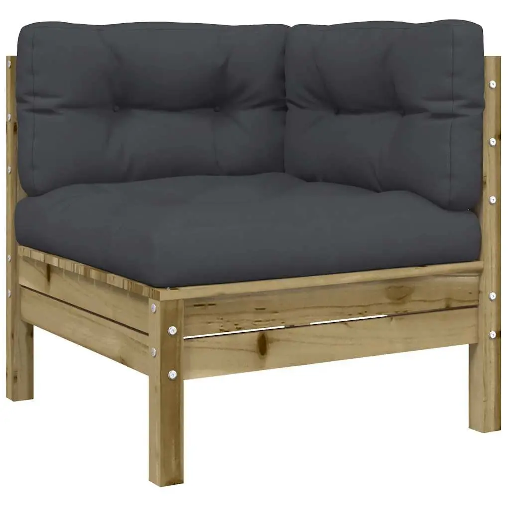 6 Piece Garden Sofa Set Outdoor Patio Furniture with Cushions Brown Wood