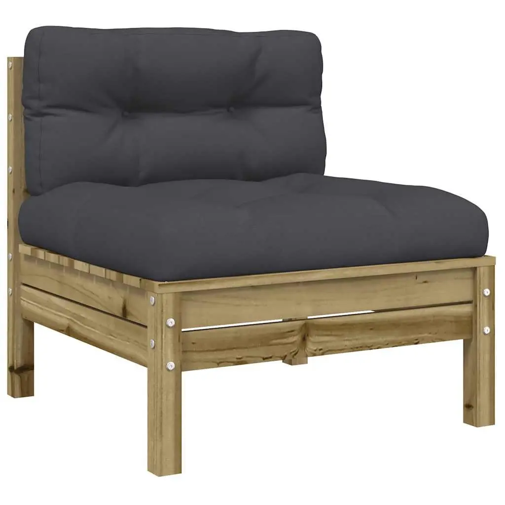 6 Piece Garden Sofa Set Outdoor Patio Furniture with Cushions Brown Wood