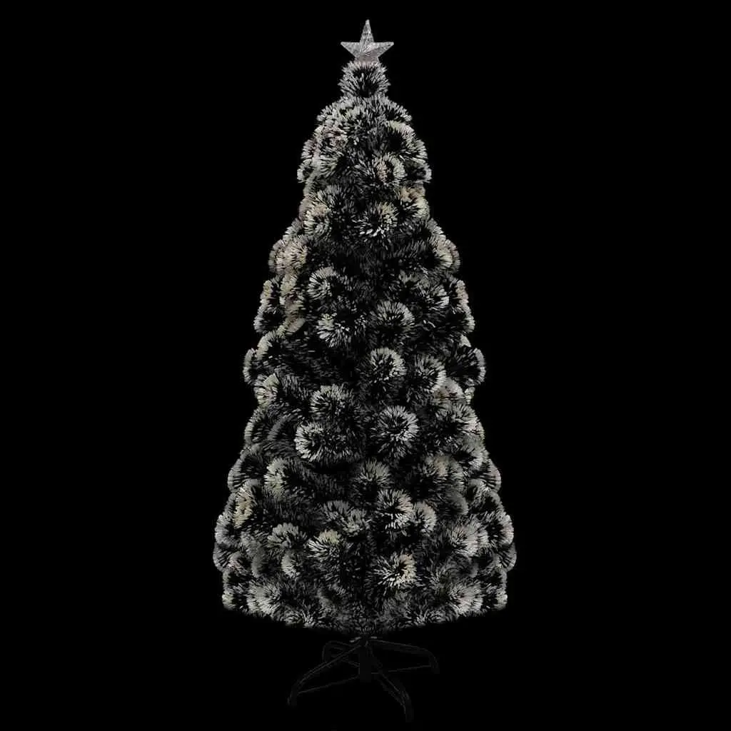 Artificial Christmas Tree Pre-lit Fibre Optic 210cm Green with White Branches