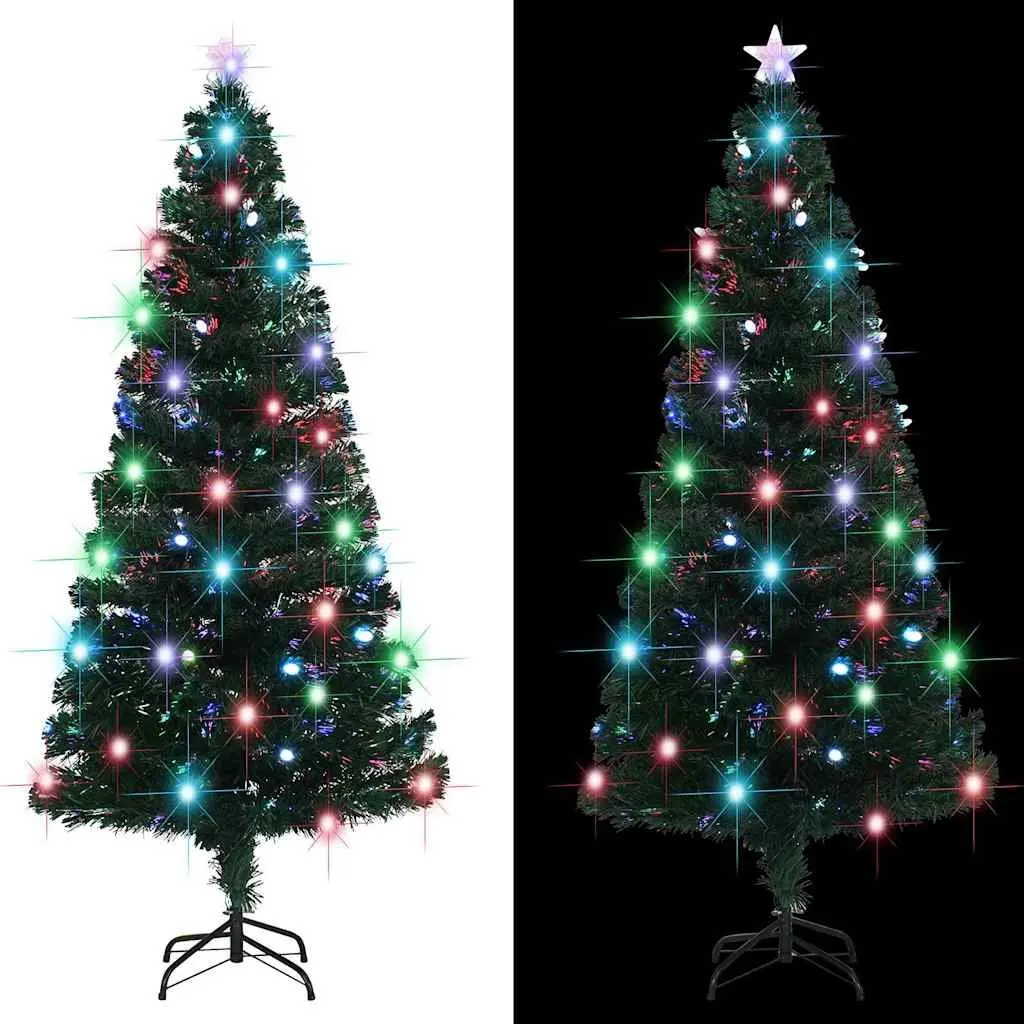 Artificial Christmas Tree Pre-lit 150cm Green Fibre Optic LED Lights