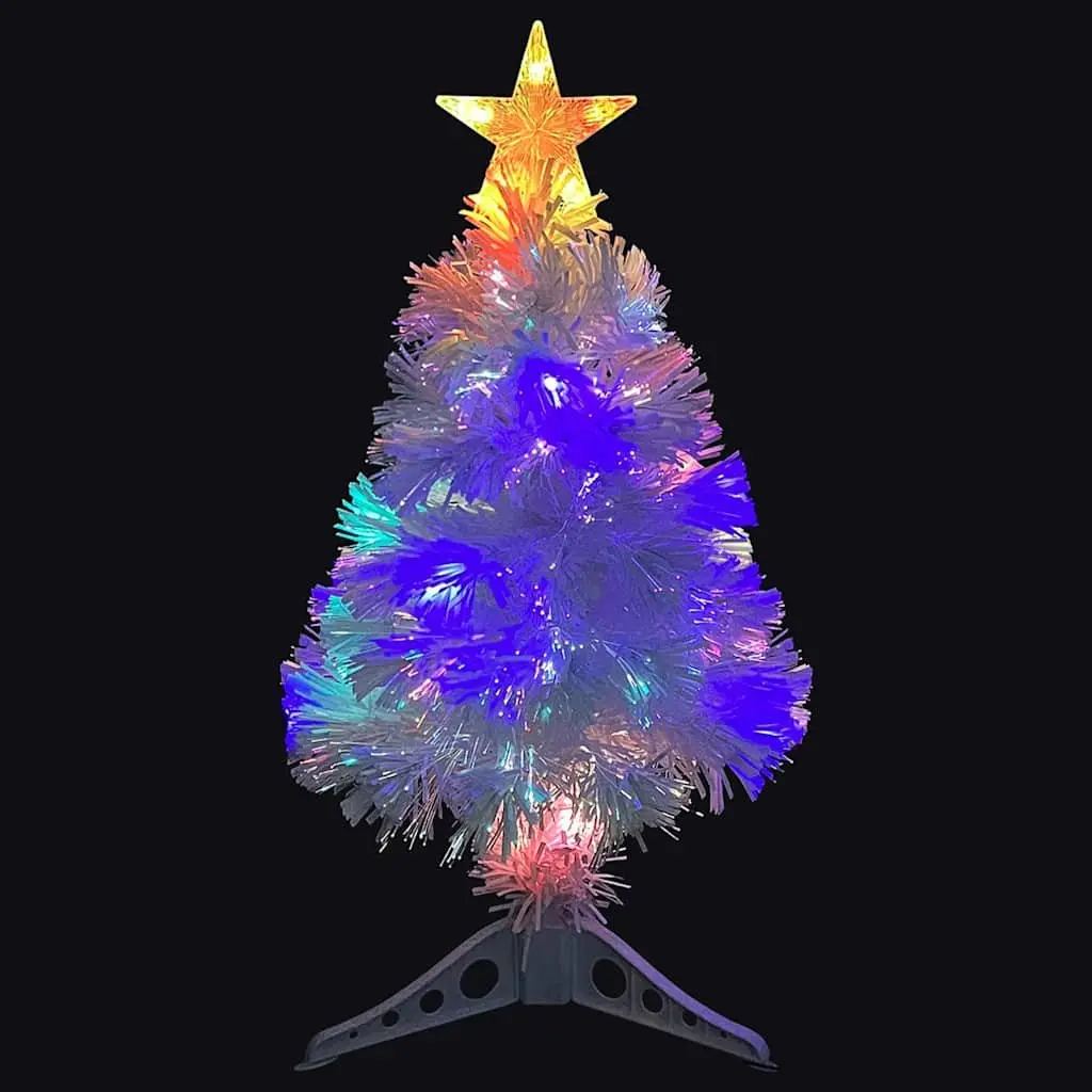 Artificial Christmas Tree Pre-lit 64cm White LED Fibre Optic Holiday Decoration