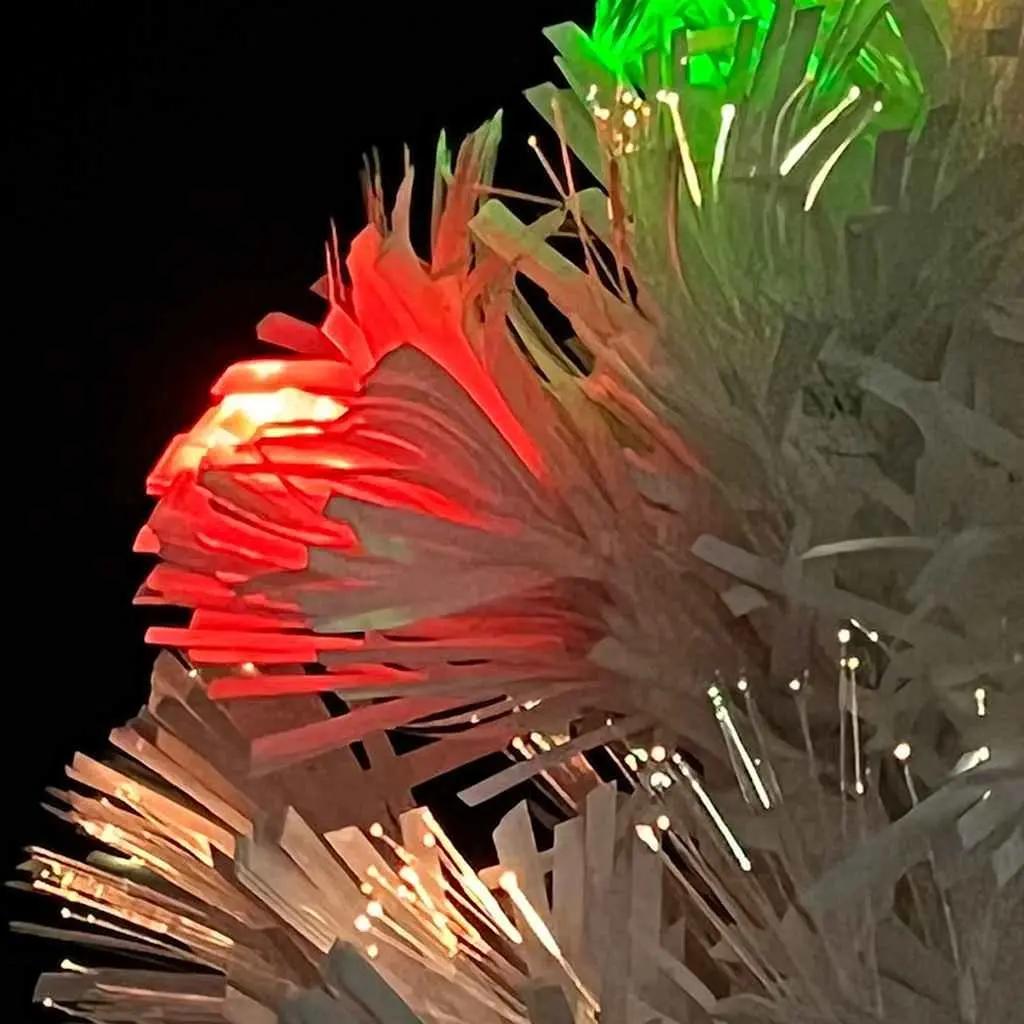 Artificial Christmas Tree Pre-lit 64cm White LED Fibre Optic Holiday Decoration