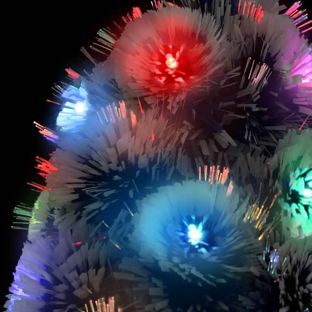 Artificial Christmas Tree Dual Lighting 240cm White PVC and Fibre Optic