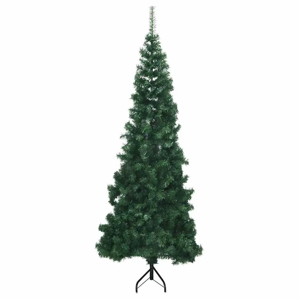 Corner Artificial Christmas Tree Green 240cm PVC Adjustable Branches for Indoor Display