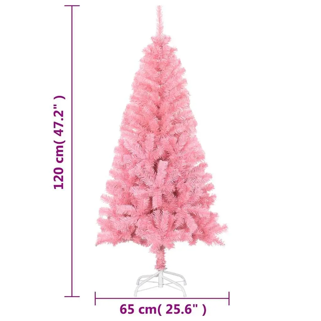 Artificial Christmas Tree 120cm Pink PVC Indoor Seasonal Holiday Home Decor