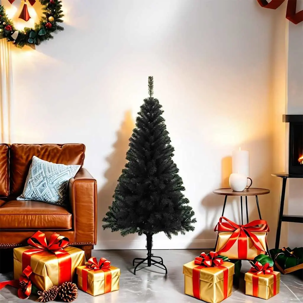 Black Artificial Christmas Tree 120cm PVC Indoor Outdoor Seasonal Holiday