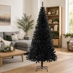 Artificial Christmas Tree 240cm Black PVC Holiday Decoration Indoor Outdoor
