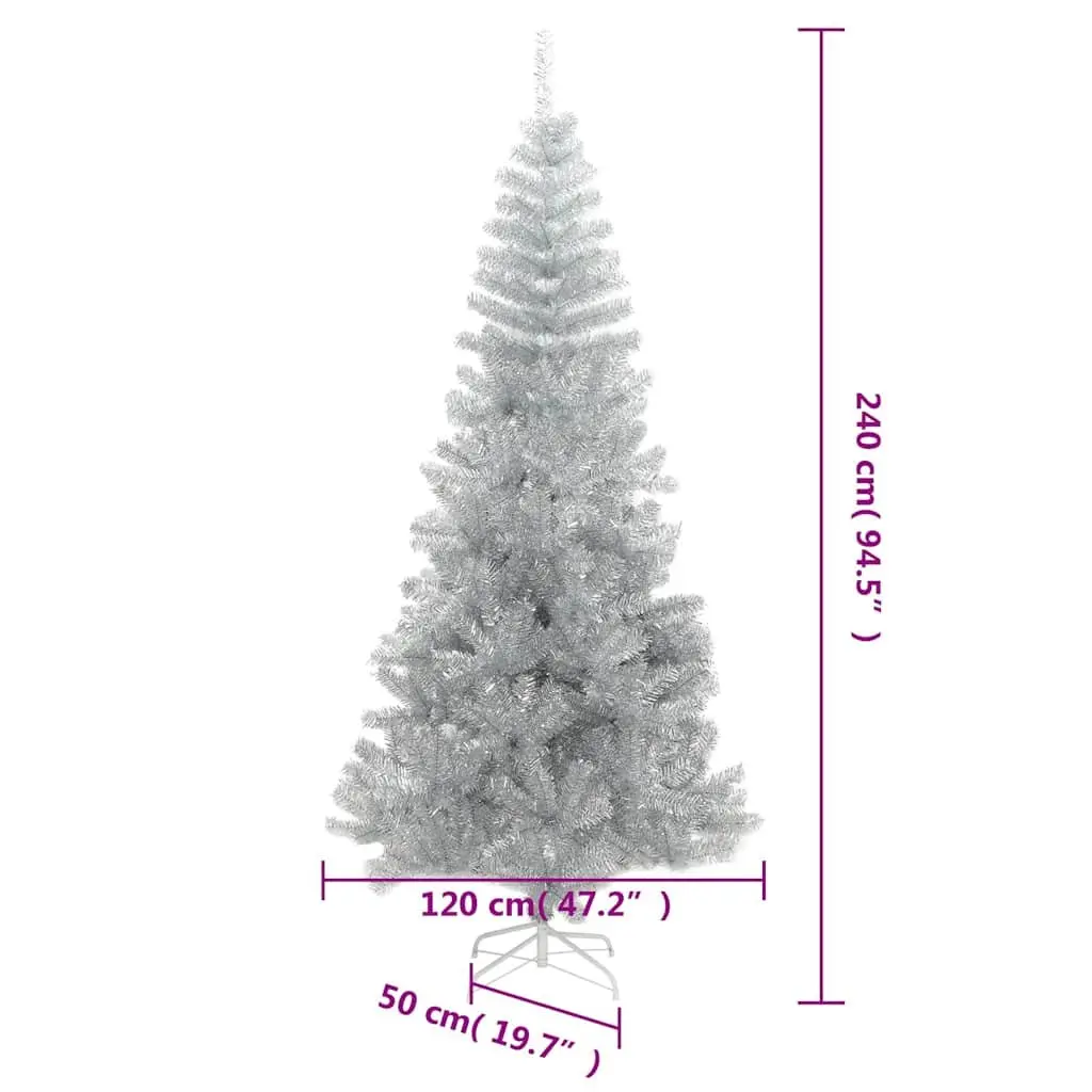 Artificial Christmas Tree 240cm Silver PET Seasonal Holiday Decoration Indoor