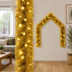 Christmas Garland 20m LED Lights Gold Holiday Decoration Indoor Outdoor Drapes