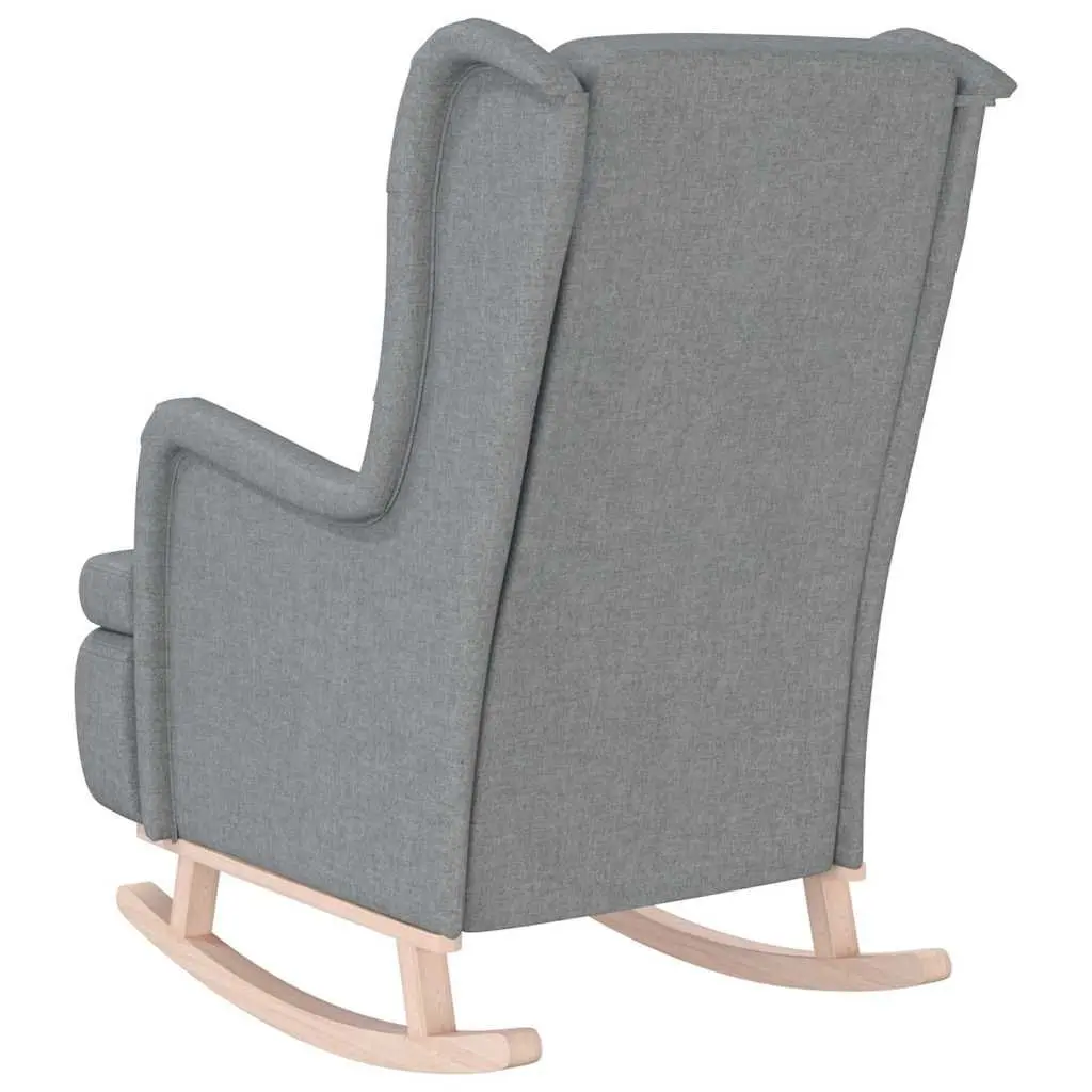 Armchair Rocking Legs Grey Fabric Padded Foam Upholstered
