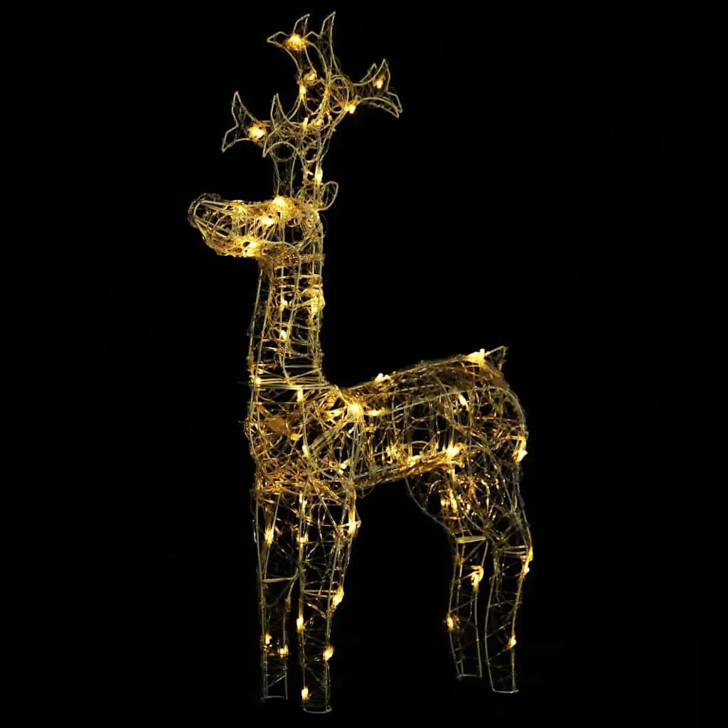 Standing Reindeer Christmas Decoration 90 LED Warm White Lights Acrylic Outdoor