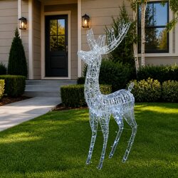 XXL Acrylic Christmas Reindeer 250 LED Lights 180cm Cold White Standing
