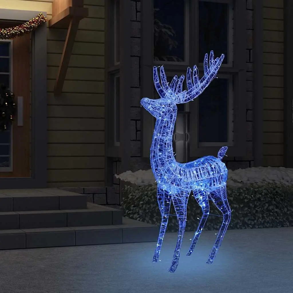 Acrylic Christmas Reindeer Decoration 180cm Blue with 250 LED Lights