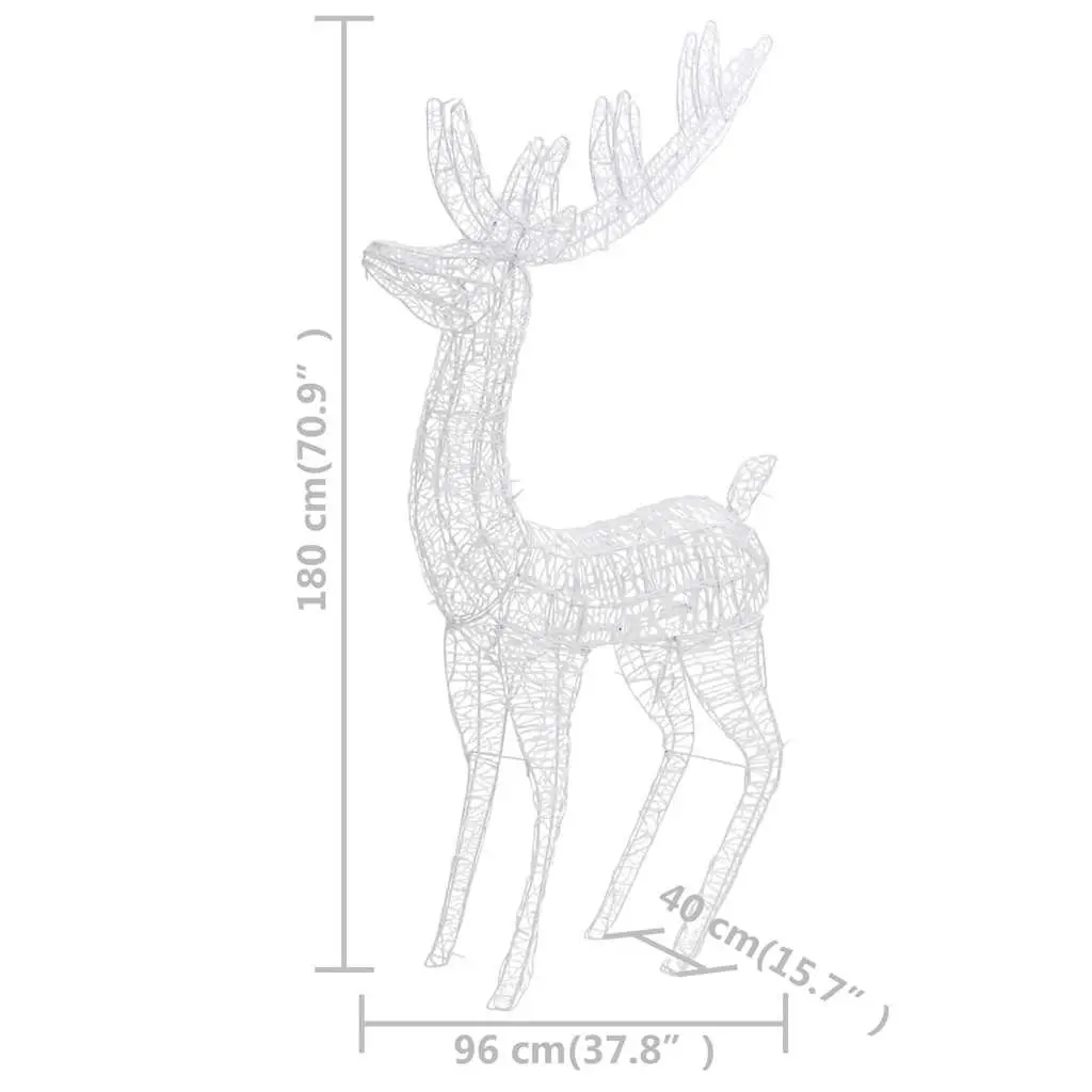 Acrylic Christmas Reindeer Decoration 180cm Blue with 250 LED Lights