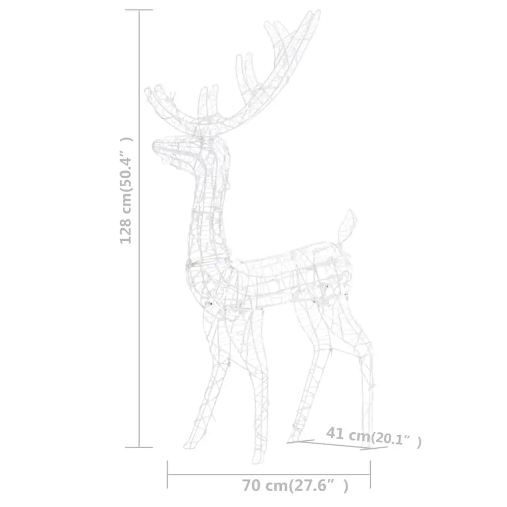 Acrylic Reindeer Family Christmas Decoration 300 LED Cold White Indoor Outdoor
