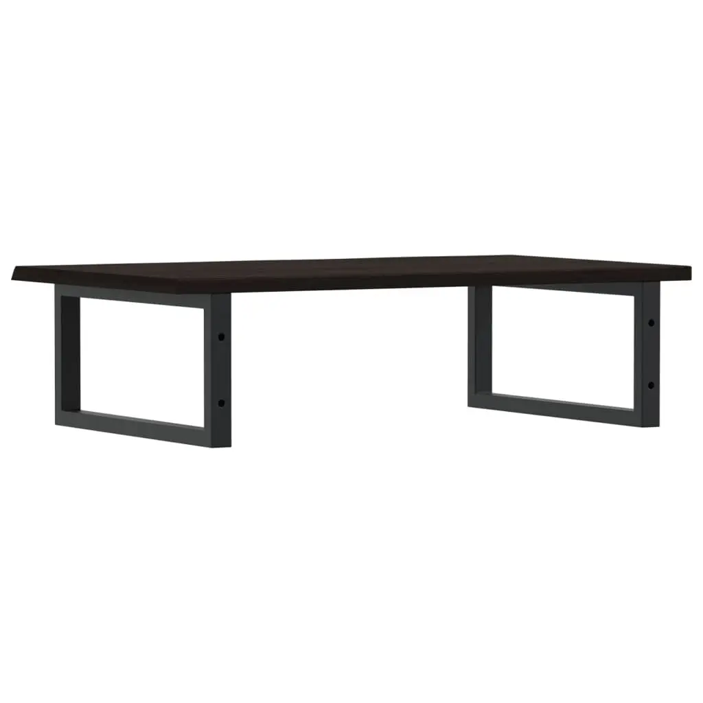 Wall Mounted Basin Shelf Bathroom Storage Steel Frame Solid Oak Wood Floating Cabinet