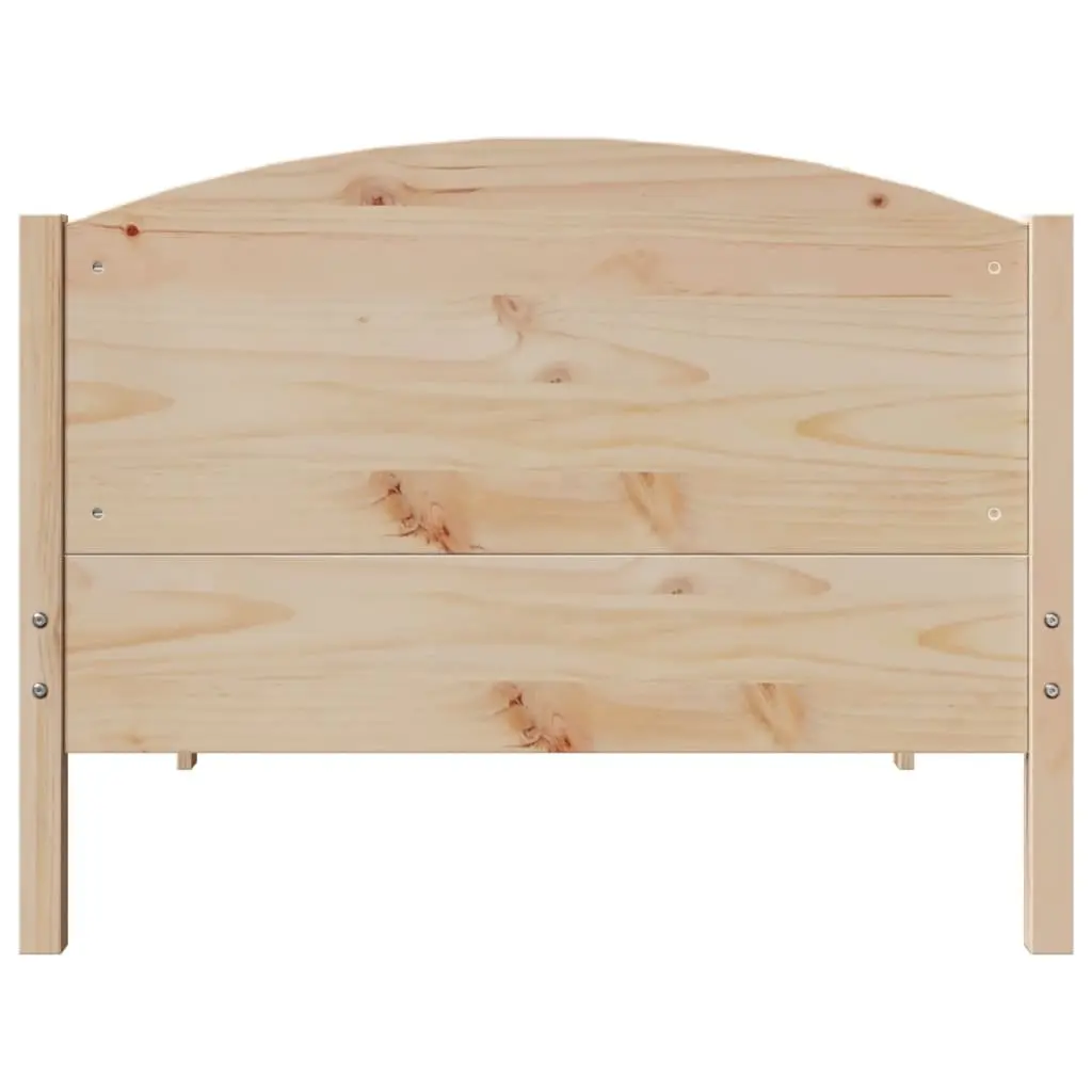 Solid Wood Pine Bed Frame with Headboard and Storage Shelves 90x190 cm Brown