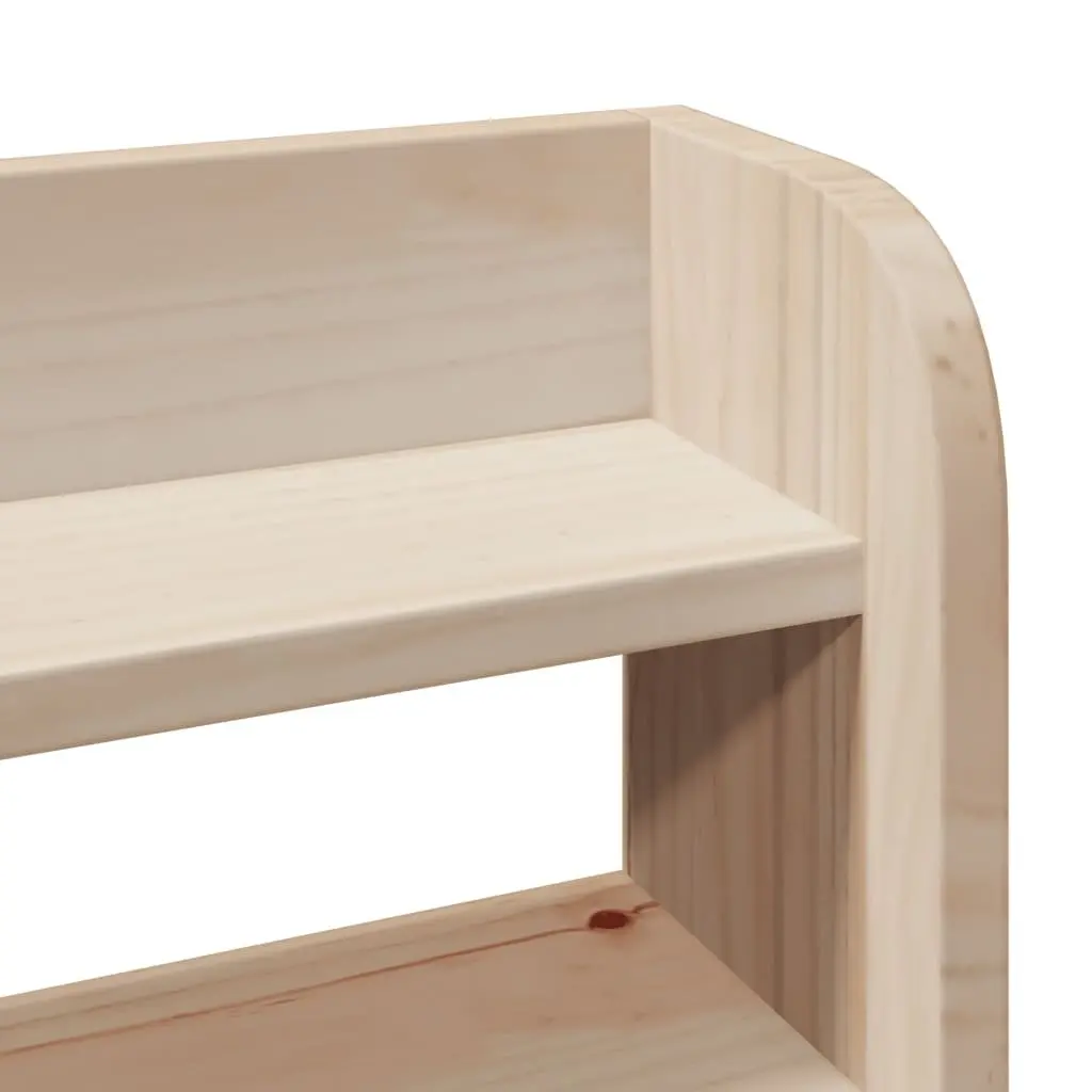 Bed Frame Solid Pine Wood with Headboard and Storage Shelves 90x200 cm Brown