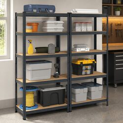 5-Layer Heavy-Duty Industrial Shelving Unit Anthracite Steel Engineered Wood