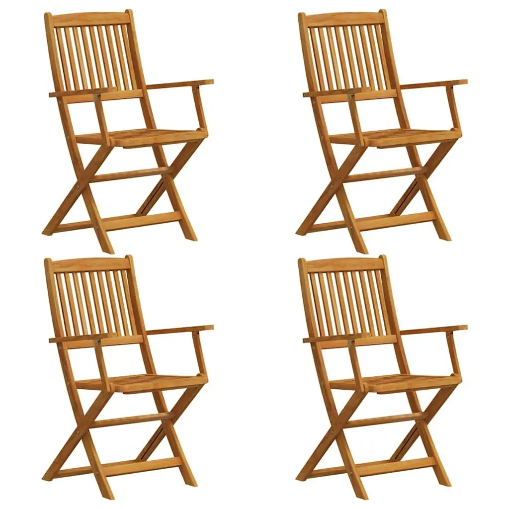 5 Piece Garden Dining Set Outdoor Patio Table Chairs Foldable Eucalyptus Wood
