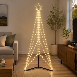 LED Christmas Tree 182cm 363 Warm White Lights 8 Effects Indoor Outdoor Holiday
