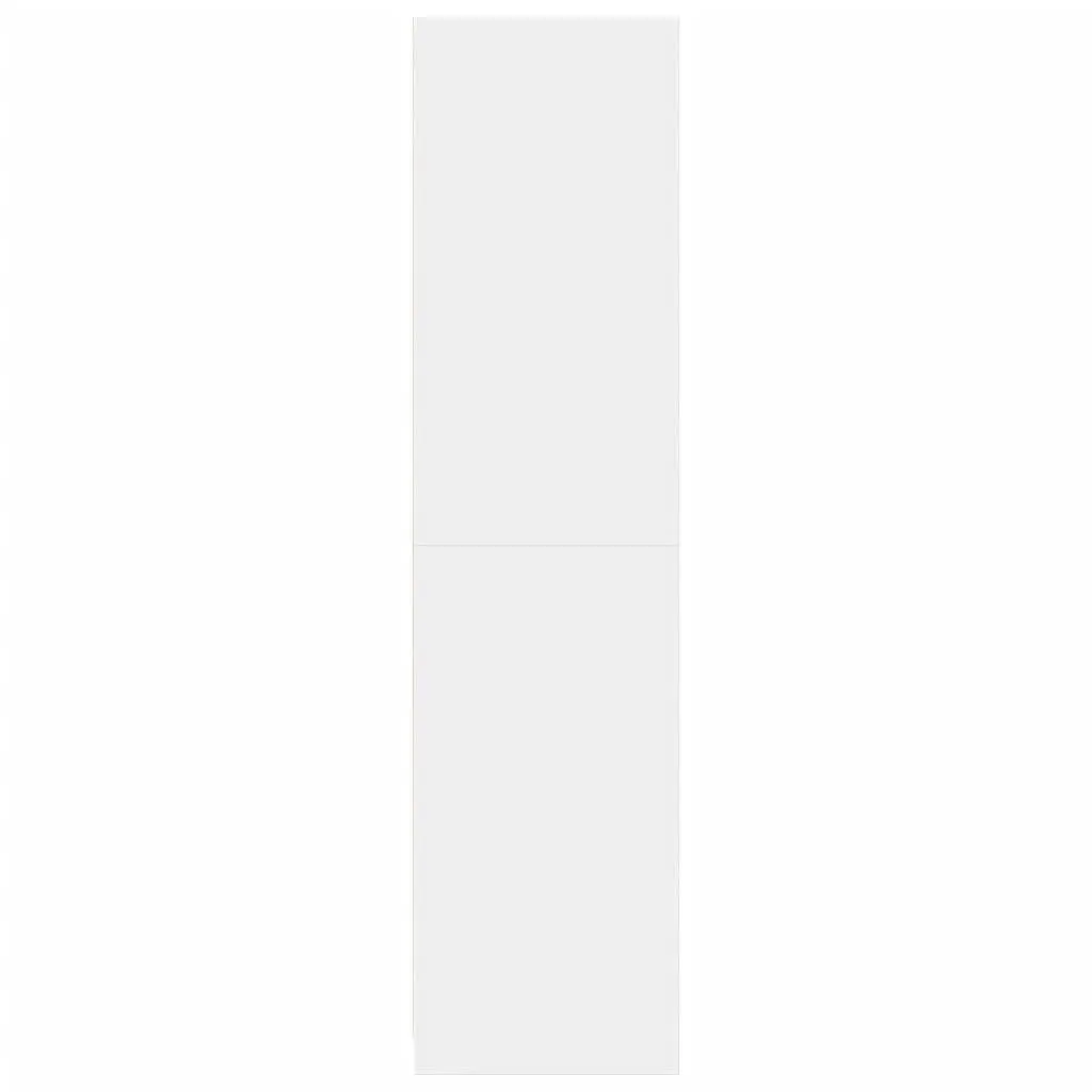 Wardrobe Compact White Storage Cabinet 30x50x200 cm with Compartment Drawers