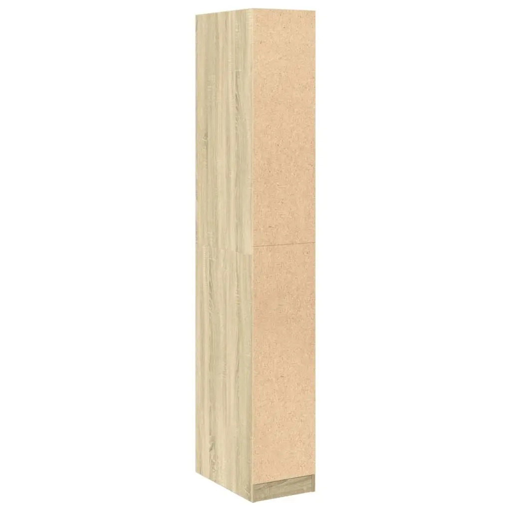 Wardrobe Cupboard Brown Engineered Wood Compact Storage 30x50x200cm