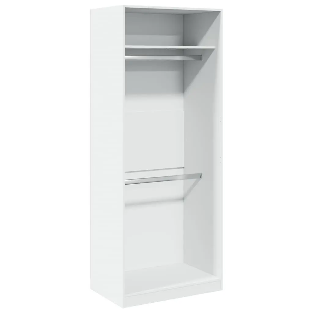 Wardrobe 80x50x200 cm White Storage Cupboard 2 Compartments Engineered Wood