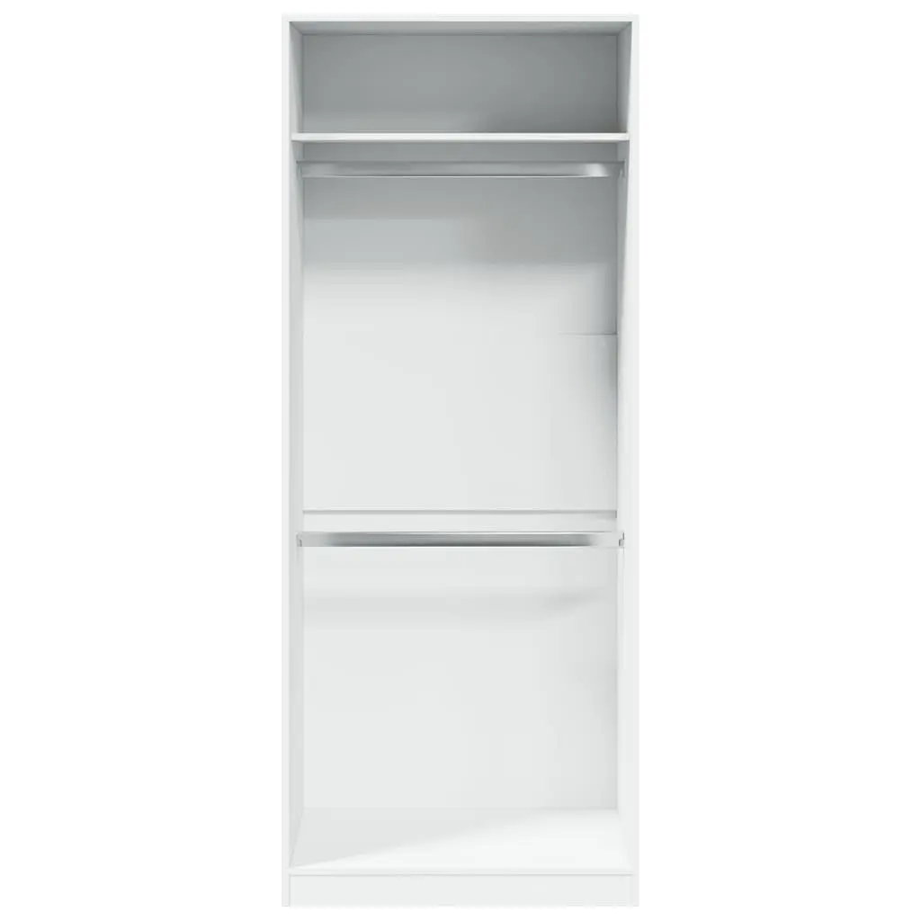 Wardrobe 80x50x200 cm White Storage Cupboard 2 Compartments Engineered Wood