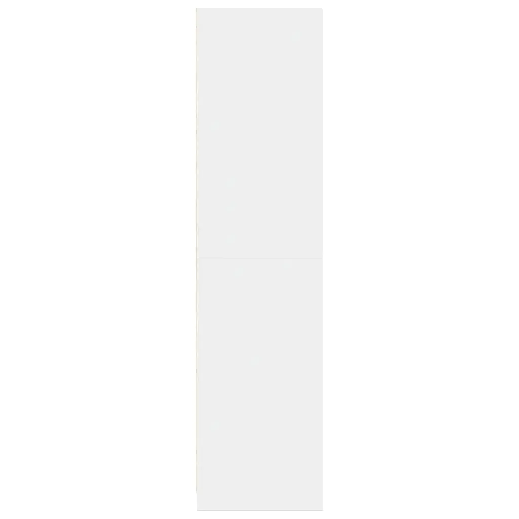 Wardrobe 80x50x200 cm White Storage Cupboard 2 Compartments Engineered Wood