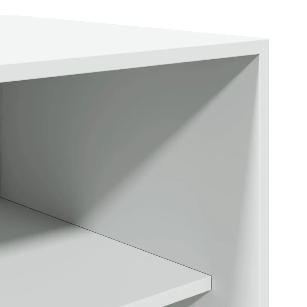 Wardrobe 80x50x200 cm White Storage Cupboard 2 Compartments Engineered Wood