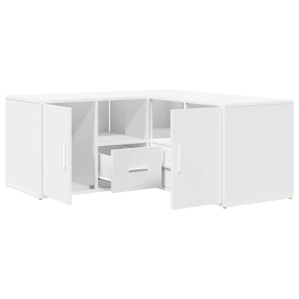 Corner Cabinet Engineered Wood White Storage Unit 160x40x45cm