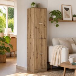 Apothecary Cabinet Brown Engineered Wood Storage Organizer Tall Locker Furniture