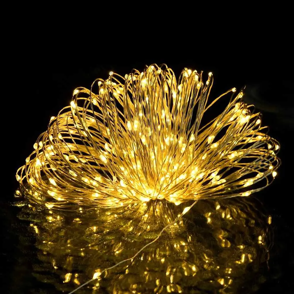 LED String Lights 150 Warm White LEDs 15m Copper Wire Decorative for Christmas Party Wedding Holiday Decor