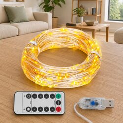 LED String Lights 300 LEDs Warm White 30m Remote Control Christmas Party Wedding