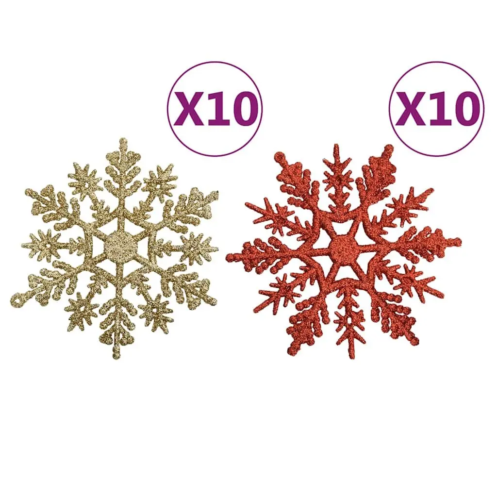 Christmas Bauble Set Shatterproof 108 Piece Gold Red Ornaments