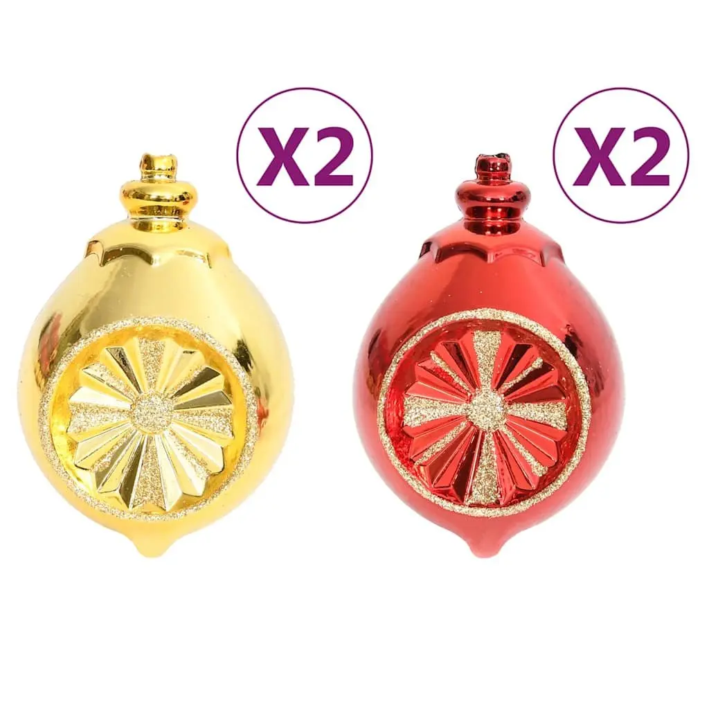 Christmas Bauble Set Shatterproof 108 Piece Gold Red Ornaments