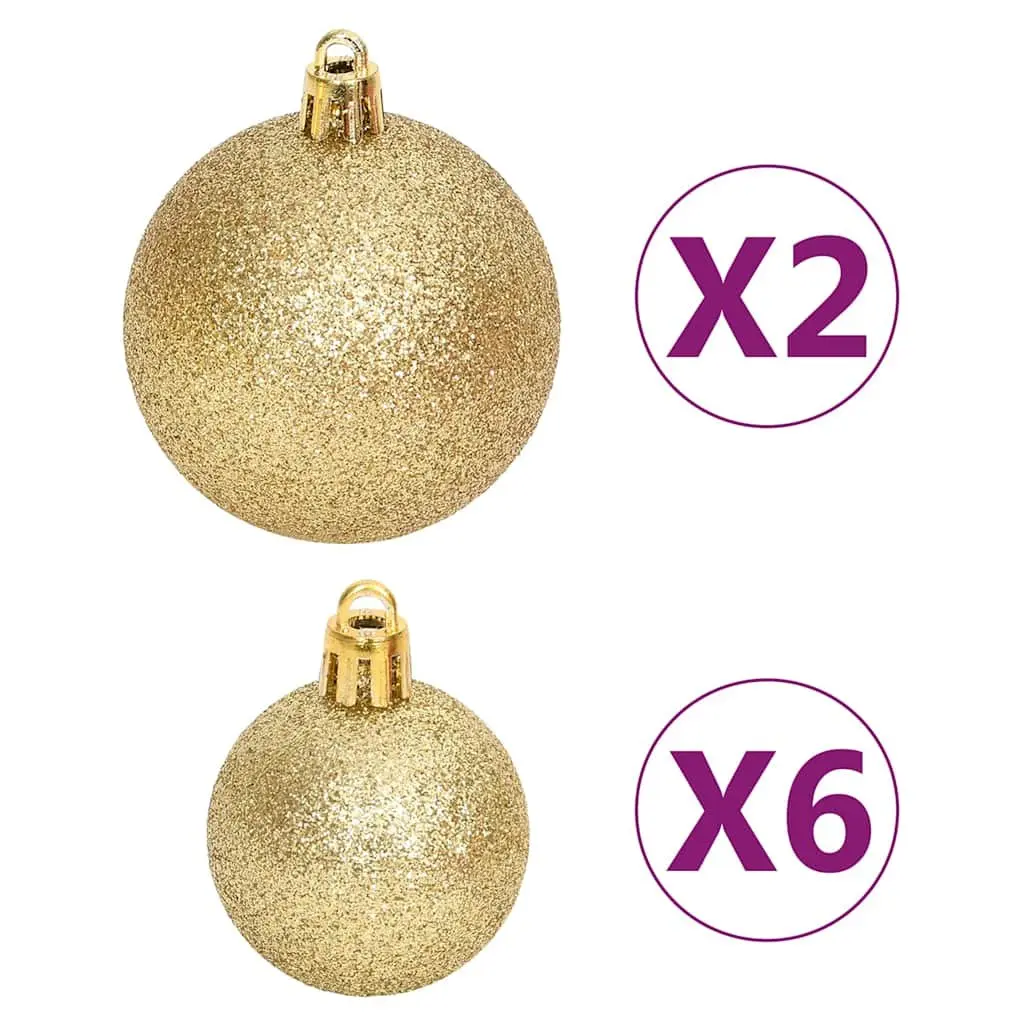 Christmas Bauble Set Shatterproof 108 Piece Gold Red Ornaments