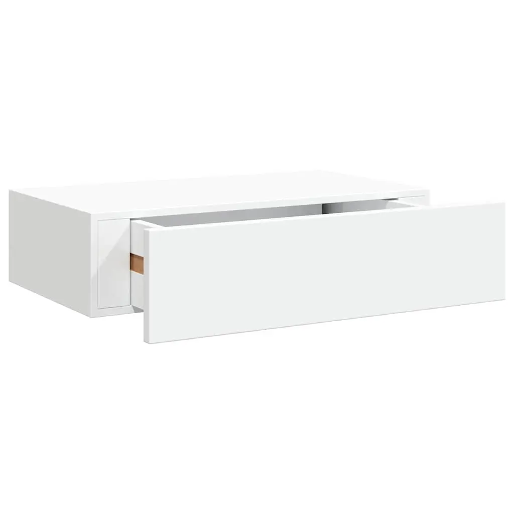 Wall-Mounted Drawer Shelves Floating Storage Organizer 2 Piece White